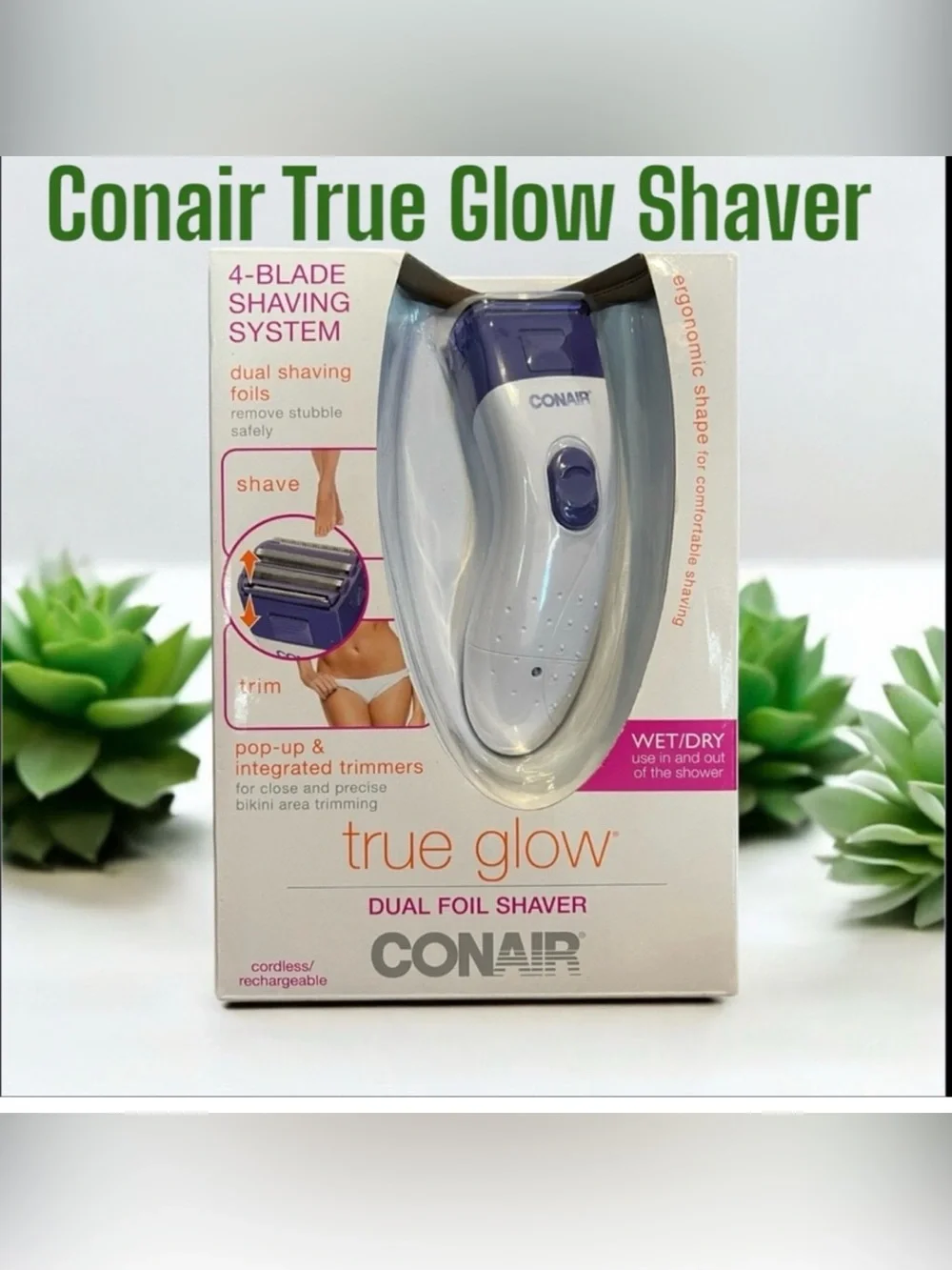 Conair True Glow Dual Foil Shaver NWT